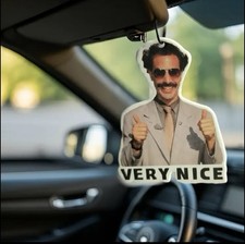 Borat Car Air Freshener – “Very Nice” Funny Hanging Scented Novelty Gift 
