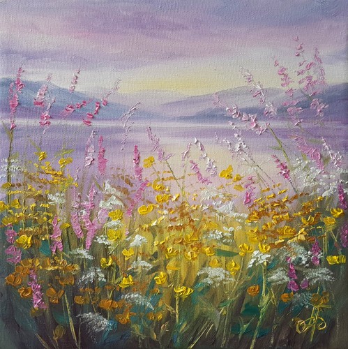 Dreamy wildflower lake - dreamy,