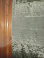 LOVELY MID GREEN WITH SPARKLE FLOWERS SILKY CURTAINS SIZE W 46" D84 " 