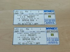 2 x Depeche Mode The Singles Tour 86 98 Tickets Manchester Nynex 2nd Oct 1998