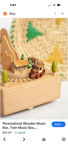 Small wooden train music - music, box