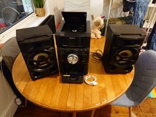 Sony sound system, CD player, iPod docking station.