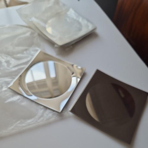 Polished metal ashtray - ashtray, round