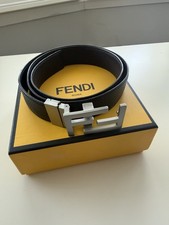 Fendi Black Leather Belt With