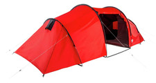 Pro Action Tunnel Camping Tent 6 Person 3 Room Polyester Fire Retardant Red USED