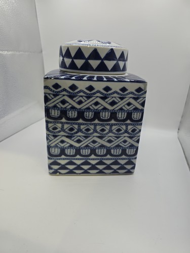 Vintage square ginger - jar, with