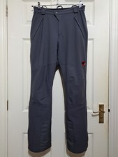 Mammut Mens Base Jump Advance Pants 3XDRY W32 L32 Climbing Hiking Zip Cuffs Grey