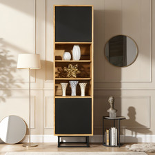 175cm Display Cabinet Oak Body