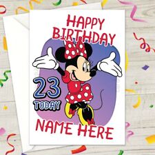 MINNIE MOUSE Personalised Birthday Card - mickey micky disney personalized goofy