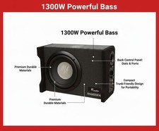 10" Powered Car Sub Box 1300W