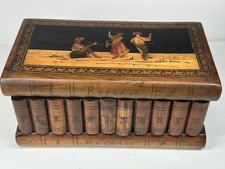 Sorrento Puzzle Box Antique Italian Olivewood Marquetry Tarantala Dancers Lock