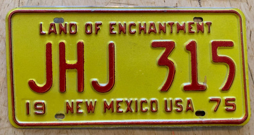 1975 new mexico auto license - mexico,
