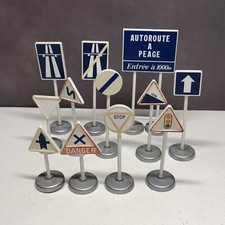 12 x Atlas Edition Dinky Road Signs: Inc. Danger, Stop, Speed Limit 