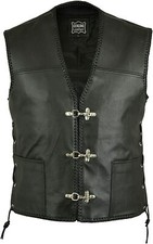 Mens leather waistcoat biker - mens, waistcoat/biker