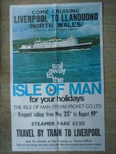 Isle of Man Steam Packet Co D/R poster Isle of Man Liverpool to Llandudno