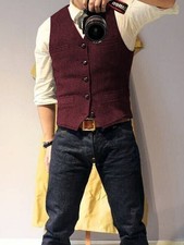 Men Tweed Waistcoats Retro
