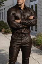 Men's Brown Leather Set Of