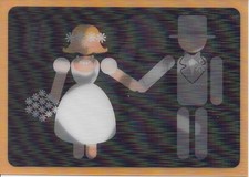 Man & Woman dance 3D  postcard