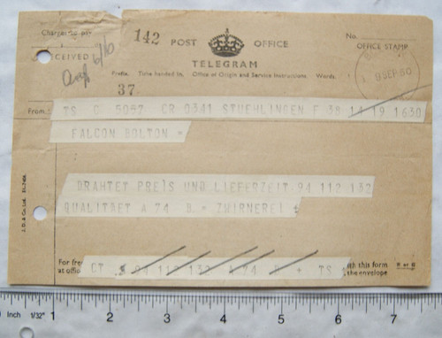 1950 post office telegram - post,
