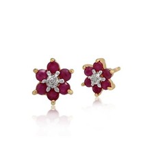 Floral Round Ruby & Diamond