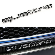 1 Pcs Quattro Emblems Badge Car 3D Sticker ABS Grill Lower Trim For All Model