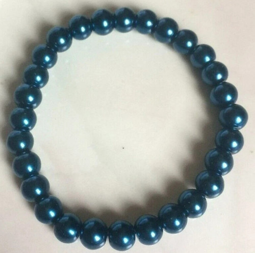 Dark blue coloured pearl - blue,