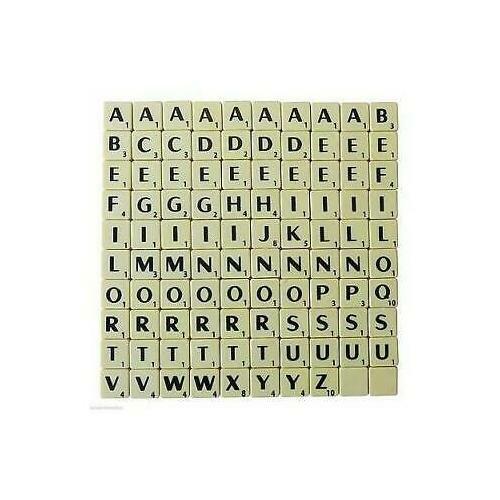 Tiles ivory black letters - tiles, full