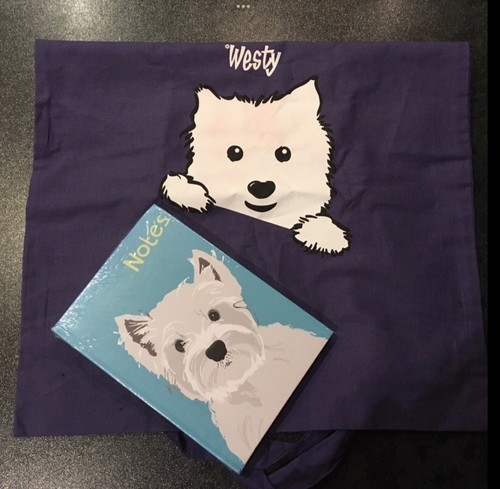 Westie tote bag and - pad,