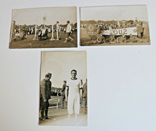 THREE ORIGINAL WW1 REAL PHOTO POSTCARDS ROYAL FLYING CORPS CIRCA 1914 SPORTS DAY