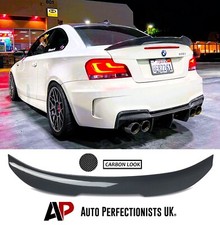 BMW 1 Series Coupe E82 1M Gloss Black Rear Hick Kick PSM Ducktail Spoiler Wing