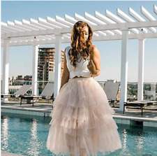 Mesh Ladies Girls Tutu Skirt A-Line Maxi Pleated Sweet Petticoat Layered