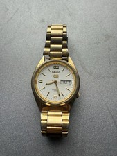 Seiko 5 Analog Quartz Watch Gold