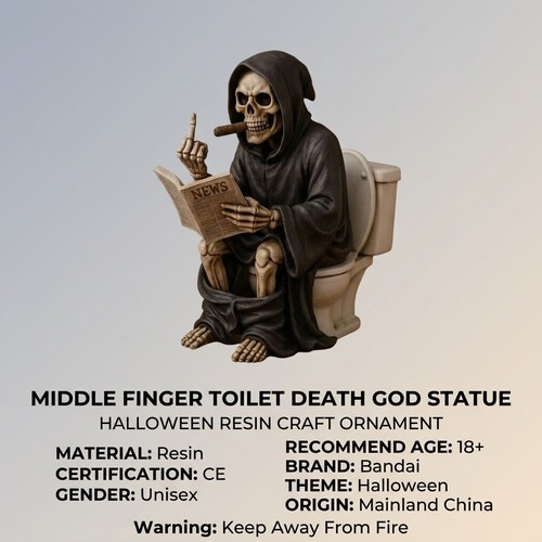 Middle finger toilet - death, god