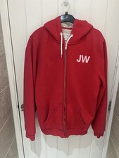 Jack Wills Hooded Sweatshirt Zip Up Jacket Size Medium In Red