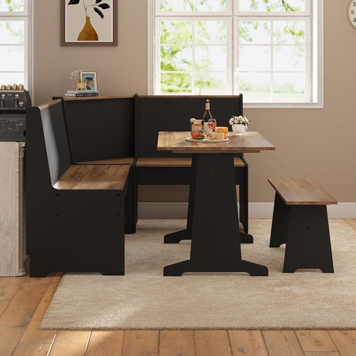 Corner dining table set - table, with
