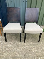 Brown Wooden Dining Chairs x 2