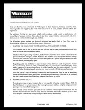 2001 Winnebago Euro Van Motor Home Owners Manual User Guide Coil Bound