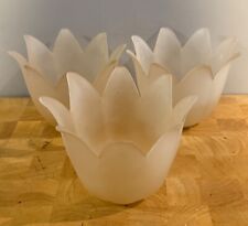 Collection of 3 Vintage Tulip Shape Frosted Glass Lamp Shades