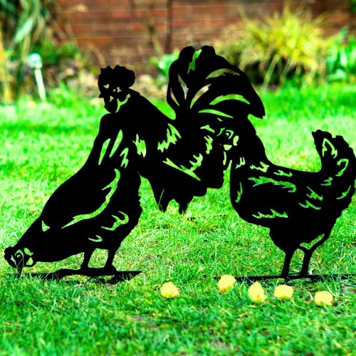 Chicken metal garden ornament - chicken,