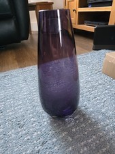 Large Vintage Royal Doulton Studio Amethyst Purple Art Glass Vase 12” Tall