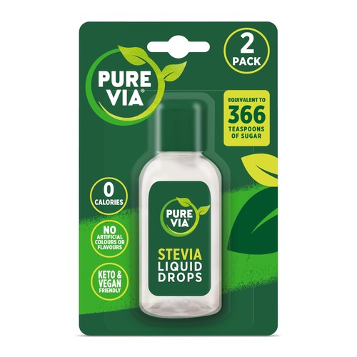 Pure via stevia liquid drops - liquid,