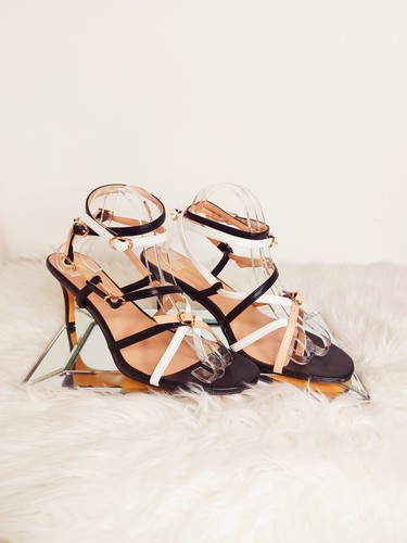 Strappy heeled sandals black - heeled,