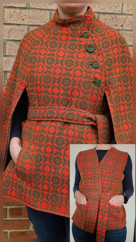 Vintage welsh wool - cape, and