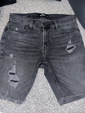 Hollister Men’s Black Ripped Jean Shorts