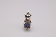 Milano silver 925 Tanzanite teddy bear clip on charm