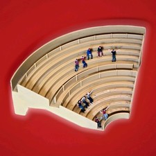 Subbuteo Corner Terrace Stand C143 Tan AND SPECTATORS