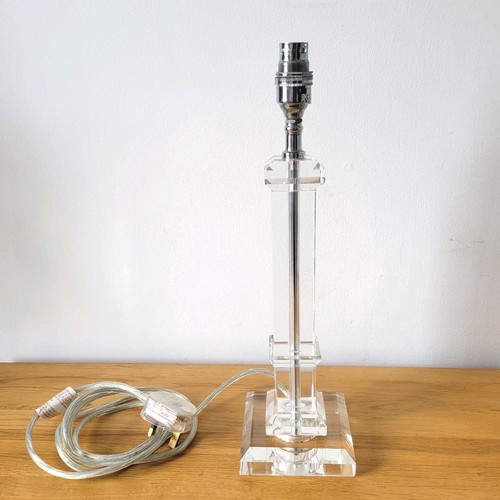 Cut glass table lamp - glass,