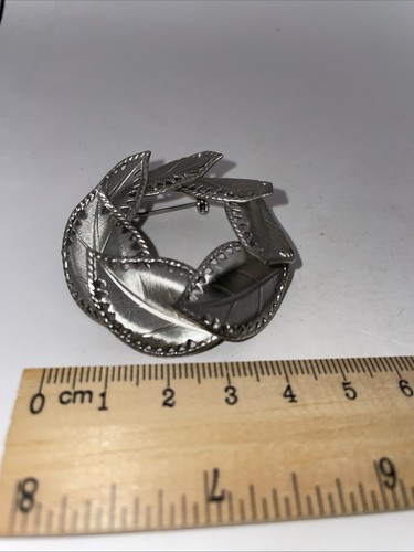Vintage silver tone leaf - vintage,