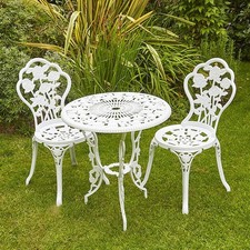 White metal bistro set - metal,
