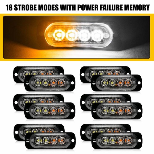 12pcs led amber white - 4,